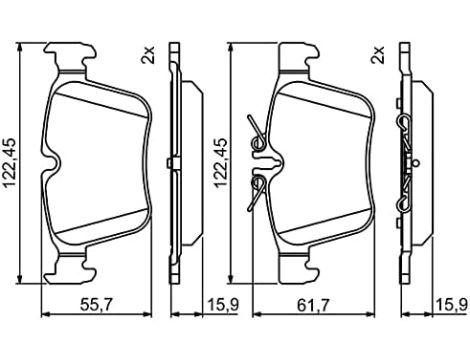 Bosch 0 986 495 394 Zestaw klocków hamulcowych, hamulce tarczowe - 5