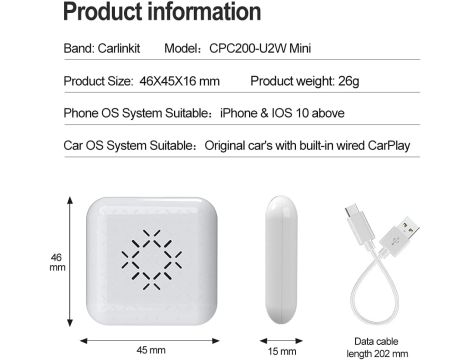 CARLINKIT 3.0 MINI BEZPRZEWODOWY ADAPTER CARPLAY - 4