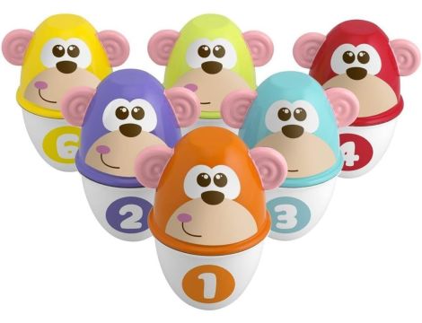 Chicco Monkey Strike Kids Bowling Pin Set - Skittles Game for Kids with 6 S - 3