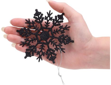 CHRISTMAS CONCEPTS DEKORACJA NA CHOINKĘ PŁATKI ŚNIEGU CZARNE 137851 - 3