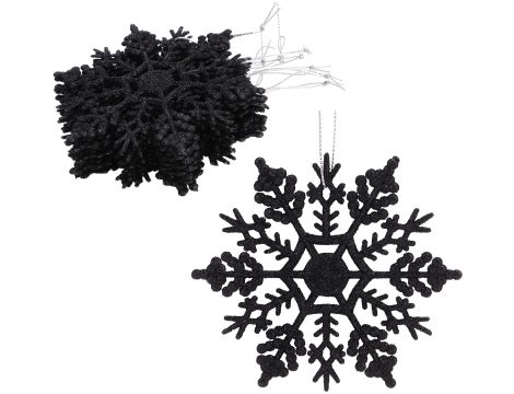 CHRISTMAS CONCEPTS DEKORACJA NA CHOINKĘ PŁATKI ŚNIEGU CZARNE 137851