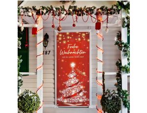 COLOFALLA Baner bożonarodzeniowy 90 x 200 cm baner na drzwi na zewnątrz - image 2