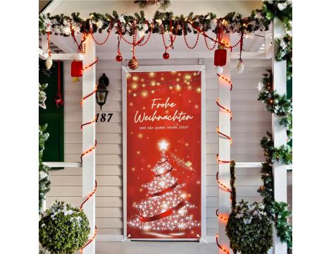 COLOFALLA Baner bożonarodzeniowy 90 x 200 cm baner na drzwi na zewnątrz - 2