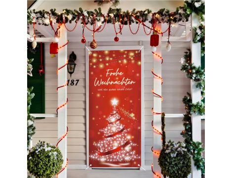 COLOFALLA Baner bożonarodzeniowy 90 x 200 cm baner na drzwi na zewnątrz