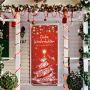 COLOFALLA Baner bożonarodzeniowy 90 x 200 cm baner na drzwi na zewnątrz - 2