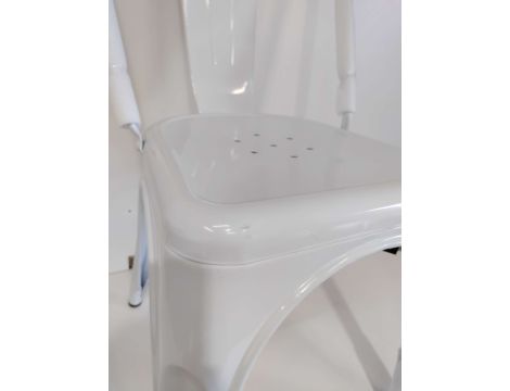 Comfort krzesło bistro, metalowe, białe, styl industrialny - 5