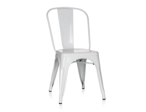 Comfort krzesło bistro, metalowe, białe, styl industrialny
