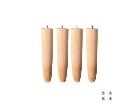Cortassa zestaw 4 nóg uniwersalne z drewna bukowego (32 cm) brązowy