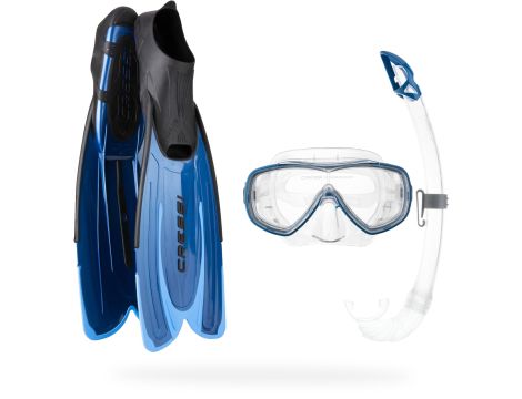 Cressi Agua Bag Sets-flossen Tauchmaske Schnorchel 43/44 Blau