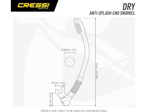 Cressi Dry Snorkel - Premium Sucha Rurka do Nurkowania Unisex - 4