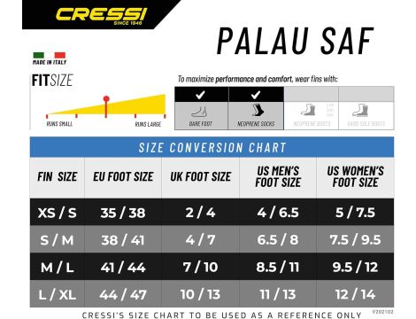 Cressi Unisex-Adult Palau Saf Fins Płetwy do - 8