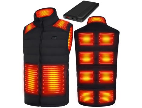 Cubovie Ogrzewana kamizelka męska kamizelka z akumulatorem r. XL czarny