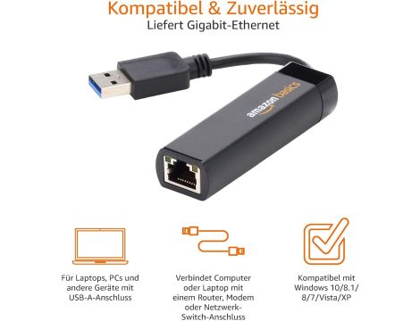 D3211 AMAZONBASICS Adapter USB 3.0 to 10/100/1000 - 4