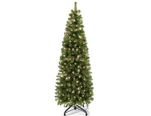 YITAHOME Sztuczna choinka 182 cm wąska z 200 diodami LED