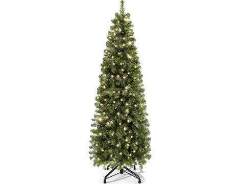 YITAHOME Sztuczna choinka 182 cm wąska z 200 diodami LED - 2