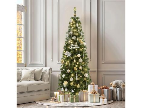 YITAHOME Sztuczna choinka 182 cm wąska z 200 diodami LED - 3
