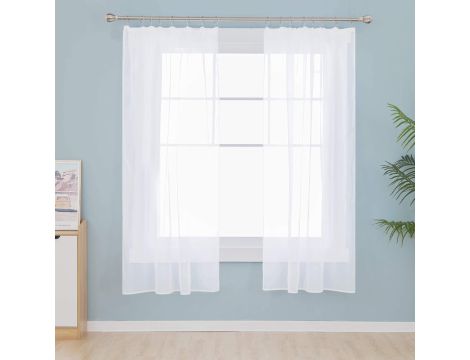 Deconovo Zasłona woalowa biała 145 x 140 cm 2 sztuk - 2