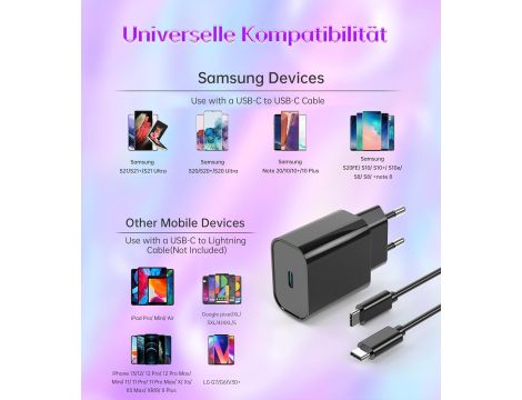 DEESOOCO Szybka Ładowarka Sieciowa Samsung Iphone - 5