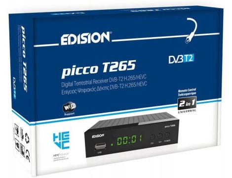 Dekoder DVB-T2 Edision nano T265+ - 2
