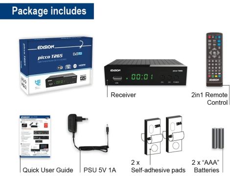Dekoder DVB-T2 Edision nano T265+ - 6