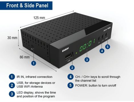 Dekoder DVB-T2 Edision nano T265+ - 4