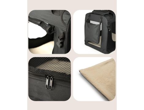 Dibea TB10020 Torba Transportowa dla Psów, (S) 50x34x36 cm, Czarna - 6