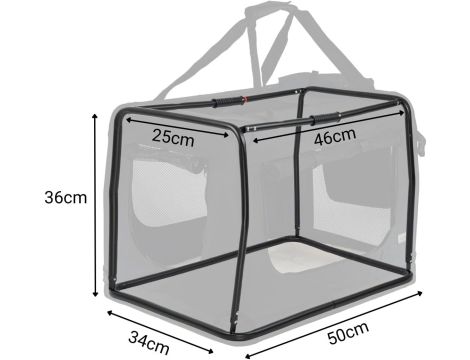 Dibea TB10020 Torba Transportowa dla Psów, (S) 50x34x36 cm, Czarna - 7