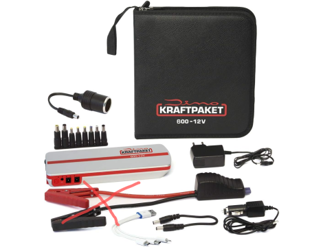 Dino Kraftpaket 136102 Zestaw Rozruchowy, Czerwony/Srebrny, 18000mAh - 4
