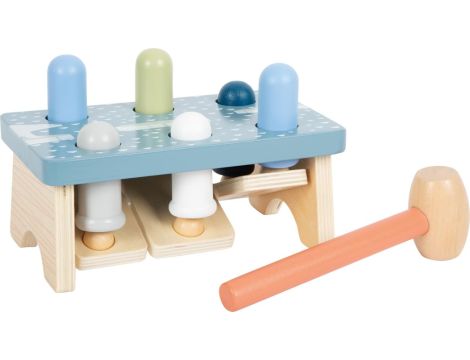 DREWNIANA PRZEBIJANKA WBIJAK GRA WBIJANKA MŁOTEK MONTESSORI ARCTIC 12M+