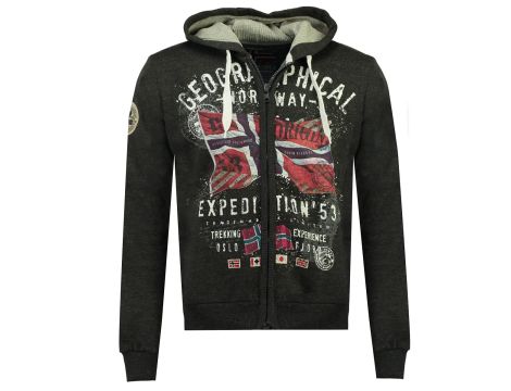Geographical Norway Bluza z kapturem Mężczyźni M Szary