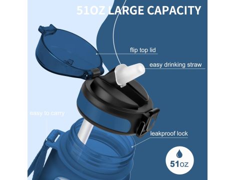 Grsta Butelka na wodę Sportowa z ustnikiem 1500ml - 3