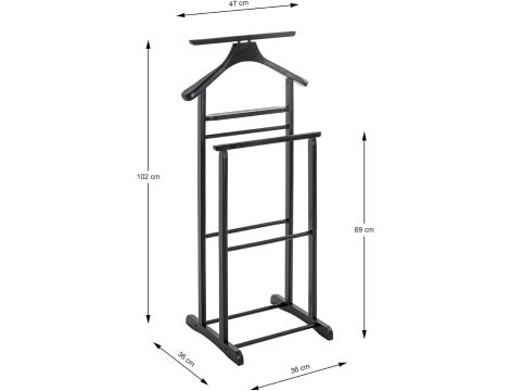 HAKU Mobel, 3056 Drewno lite, Czarny 36 x 47 x 102 cm - 3