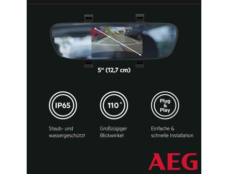 AEG Automotive Mirror Kamera cofania SR5 a Night vision 12V Szerokokątna - 3