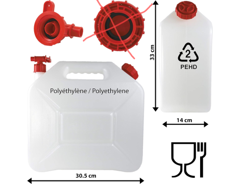kanister 10l+Dorosły Zawór Unisex Biały 10 litrów - 9