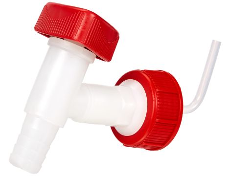 Kurek spustowy do kanistra | gwint DIN45 | przyłącze tulejki 19 mm lub 3/4