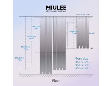 MIULEE Zestaw 2 zasłon okiennych z imitacji lnu 140*280CM - 4