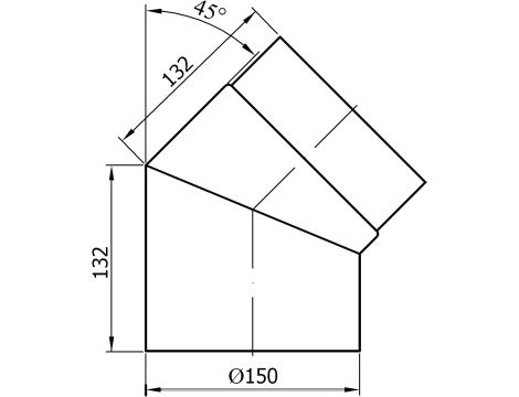 Kamino Flam 331835 kolanko łukowe kąt 45 stopni rura spalinowa - 3