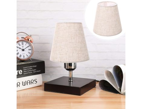 SOLUSTRE Materiałowy klosz lampy stołowej z lnu - 5