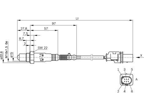 Bosch 0258017025 sonda lambda z wtyczką specyficzną dla pojazdu - 3