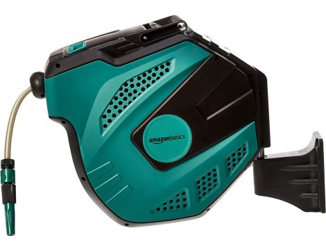 Amazon Basics Bęben do montażu na ścianie z wężem automatyczne zwijanie 35m - 3