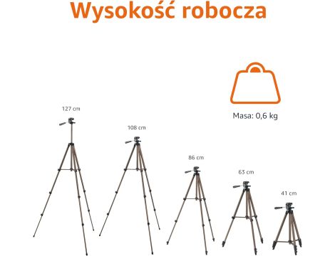 Amazon Basics Lekki trójnożny statyw do aparatu z torbą 41,91x127 cmx127 cm - 8