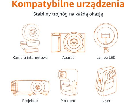 Amazon Basics Lekki trójnożny statyw do aparatu z torbą 41,91x127 cmx127 cm - 9