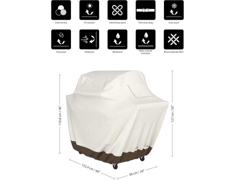 Amazon Basics Pokrowiec na grilla, pasy z zapięciem na zatrzask, rozmiar M - 3