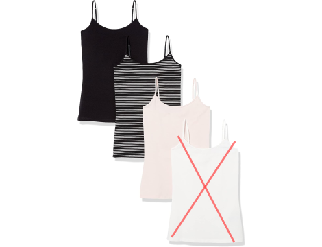 Amazon Essentials Koszulka Cami Kobiety  (4 w zestawie) XL - 2