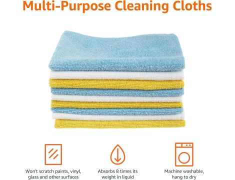 Amazonbasics CW190423 Ściereczki do Czyszczenia z Mikrofibry, Wielobarwny - 3