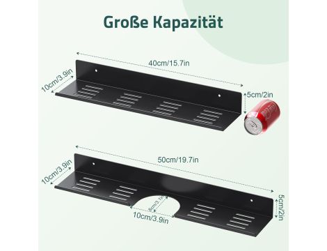 Amyzavls Regał prysznicowy, 2 sztuki, półka prysznicowa - 5