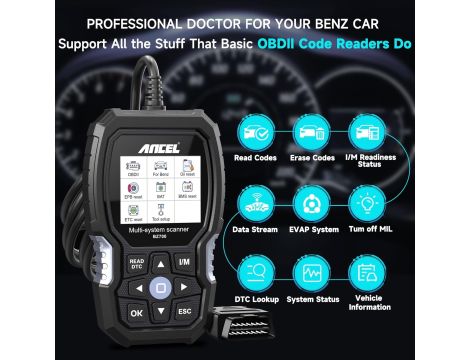 ANCEL BZ700 Profesjonalne urządzenie diagnostyczne OBD2 do pojazdów Mercede - 5