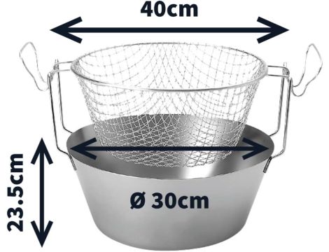 Artame art23230 frytkownica termodno ze stali nierdzewnej, 30 cm - 6