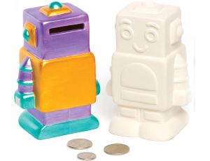 Baker Ross AV124 Robot skarbonka 2 sztuki ceramiczna puszka - image 2