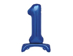 Balon foliowy stojący cyfra 1 niebieski 76 cm